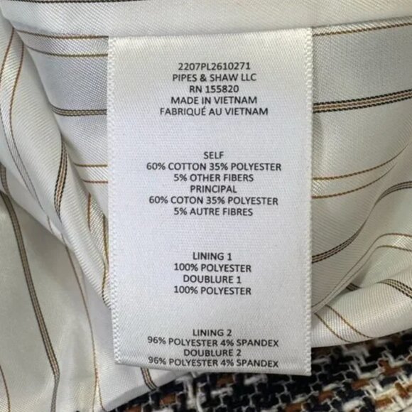 EUC Veronica Beard Aise Double Breasted Plaid Tweed Jacket Ink Multi Size 12 - Picture 9 of 10